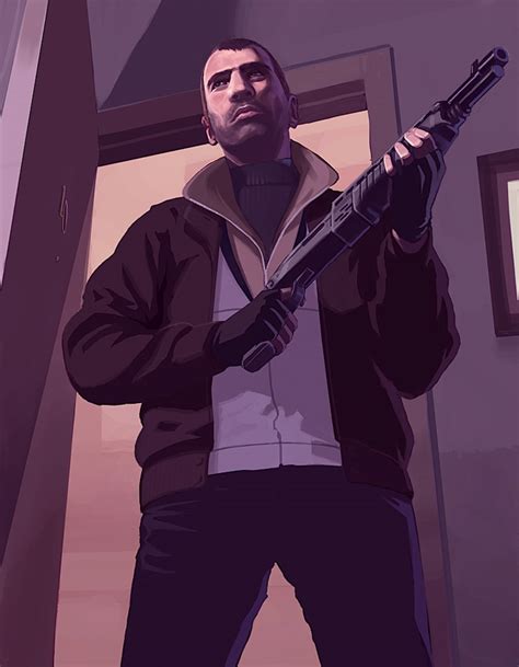 Niko Bellic & Shotgun Art - Grand Theft Auto IV / GTA4 Art Gallery