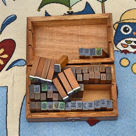 Lots of 70 Alphabet Stamps Wooden Letters Vintage Rubber With Symbol ...