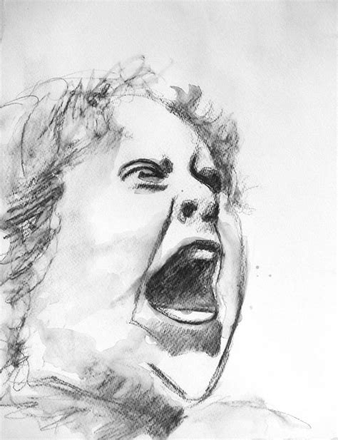 Screaming face Drawing by Ilaria Berenice | Saatchi Art