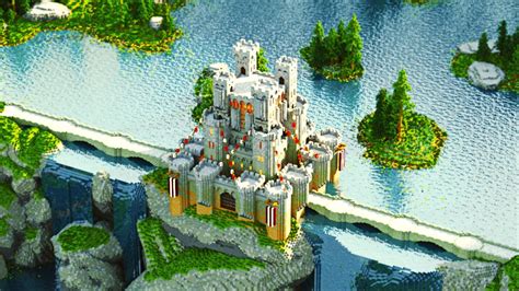 Waterfall Castle Minecraft Timelapse | 2k/60fps - YouTube