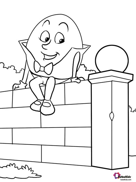 Humpty dumpty coloring page | BubaKids.com