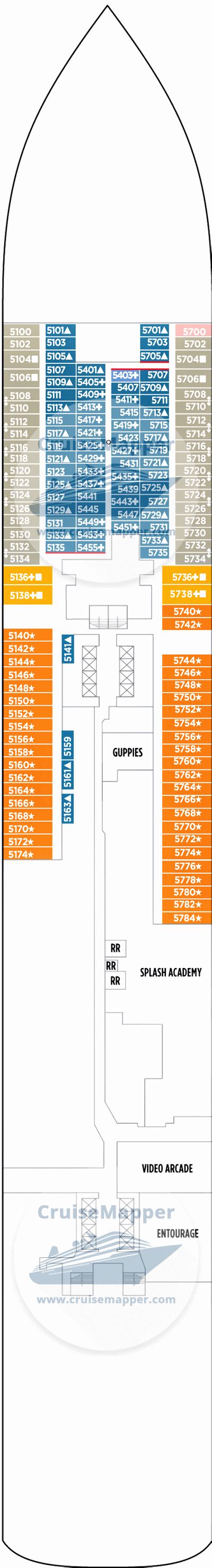 Norwegian Bliss deck 5 plan | CruiseMapper