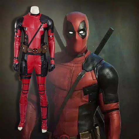 2016 New Men's Deadpool Cosplay Costume Updated Version Deluxe Outfit ...