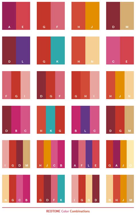 Red tone color schemes, color combinations, color palettes for print ...