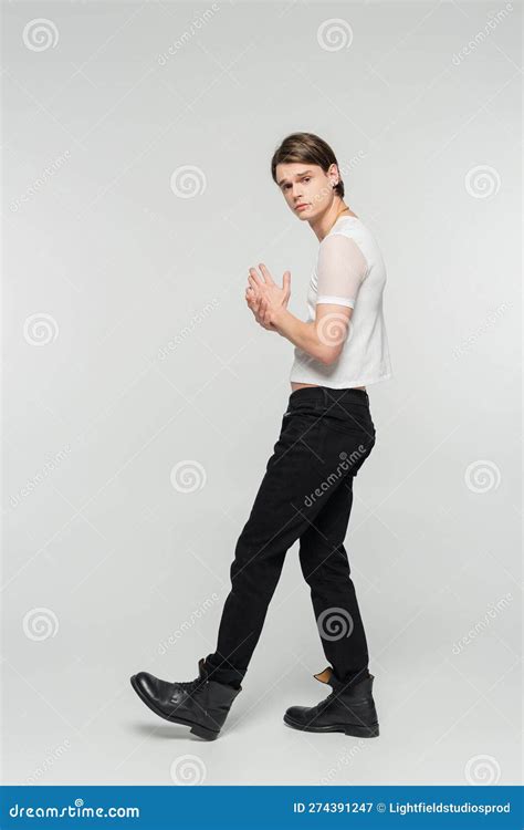 Full Length of Trendy Bigender Model Stock Image - Image of lgbtq, lgbt ...