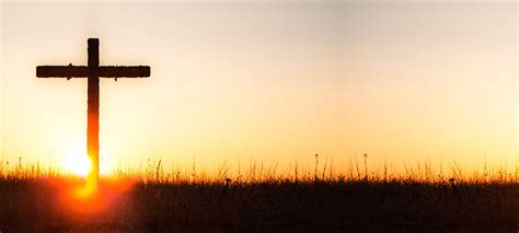 Worship Background with Cross at Sunset