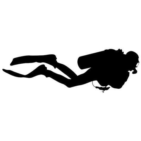 Premium Vector Black Silhouette Scuba Divers Vector Illustration 6528 ...