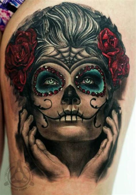 Dia de los muertos tattoo | Sugar skull tattoos, Tattoos, Trendy tattoos