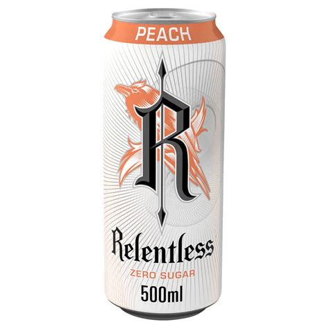 Relentless Peach Zero Sugar Energy Drink 12 x 500ml