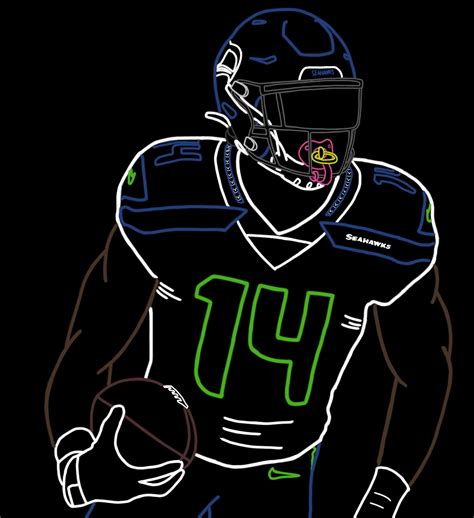 DK Metcalf neon art design. : r/Seahawks