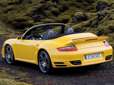 2008 Yellow Porsche 911 Turbo Cabriolet wallpapers