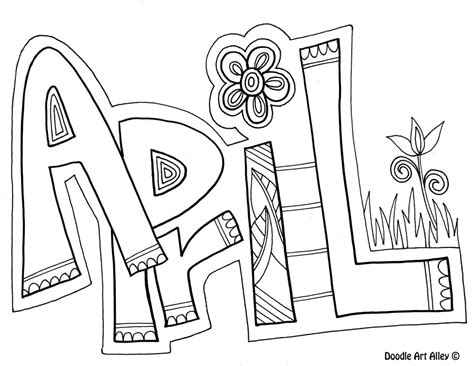 April Coloring Pages - DOODLE ART ALLEY