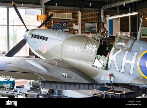 RAF Manston Spitfire museum, Spitfire XVI, side view showing cockpit ...