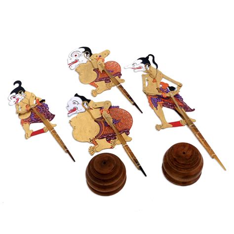 Colorful Punokawan Leather Shadow Puppets (Set of 4) - The Punokawans ...