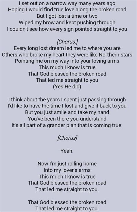 Rascal Flatts . Bless The Broken Road | Great song lyrics, Song words ...