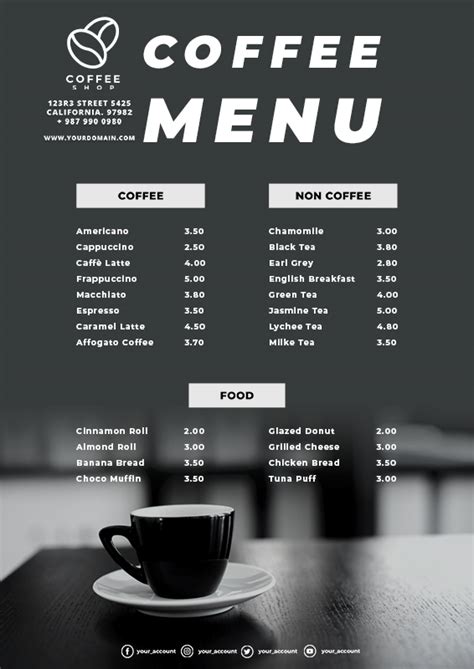 10+ Coffee Shop Menu Template example psd design | shop fresh