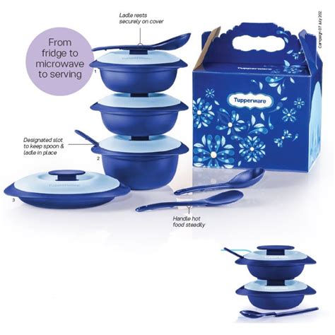 Tupperware Royale Blue Petit Serveware Set (6pcs) | Shopee Malaysia