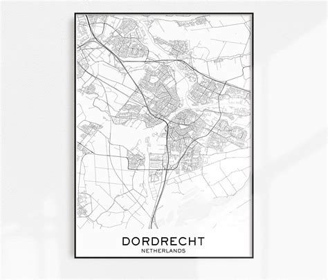 Dordrecht Map Print City Map Prints Dordrecht Map City | Etsy