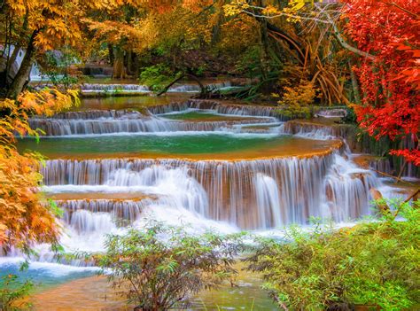 Download Tenasserim Hills Fall Erawan National Park Thailand Waterfall ...