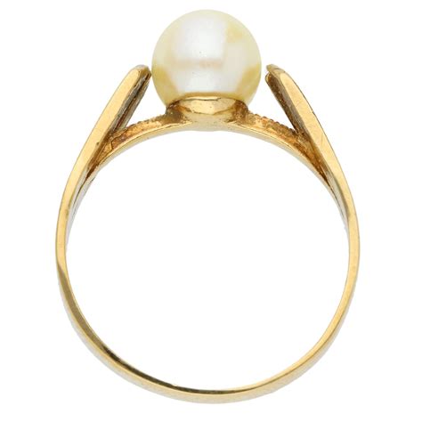 Vintage 9ct Yellow Gold Cultured Pearl Ring | Buy Online | Free Insured ...