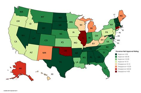 U.S. Governors by net approval rating, April 2018 [5400x3585] [OC] : r ...