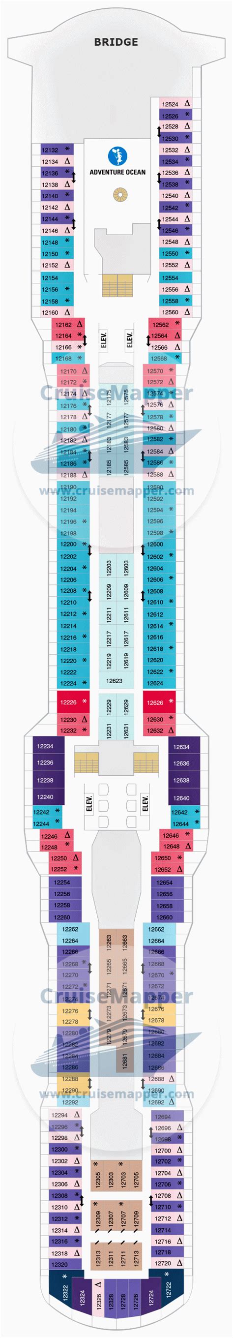 Odyssey Of The Seas deck 12 plan | CruiseMapper