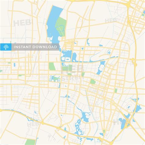 Printable street map of Yinchuan, Province Ningxia, China. This ...