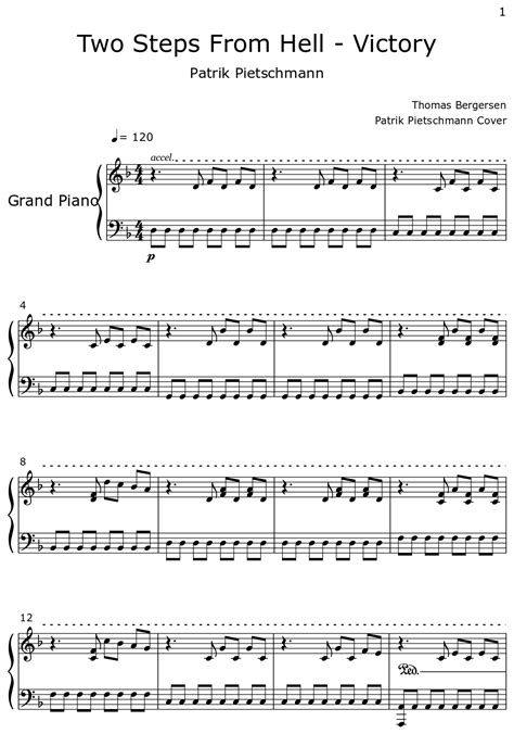 Two Steps From Hell - Victory - Sheet music for Piano