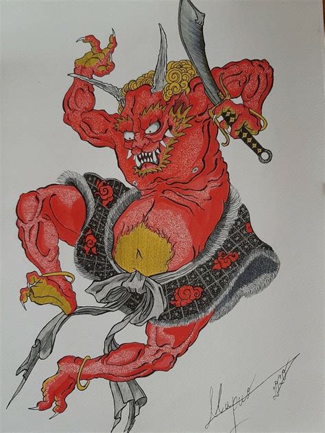 Tattoo uploaded by Mario • Traditional japanese art Oni daemon ...