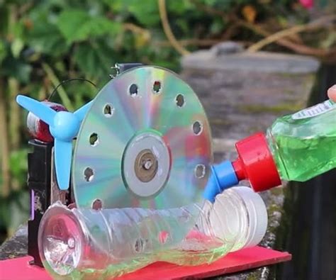 DIY Bubble Machine from a CD and a Water Bottle