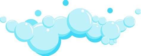 Cartoon soap foam with bubbles. Light blue suds of bath, shampoo ...