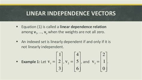 Linear dependence & independence vectors