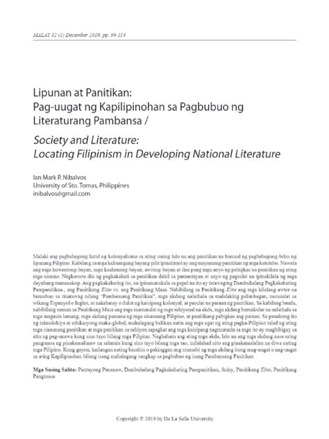 Lipunan at Panitikan | PDF