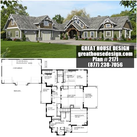 Beautifully Detailed Craftsman House Plan # 2171 Toll Free: (877) 238 ...