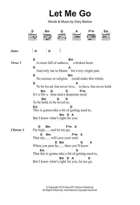 Let Me Go by Gary Barlow - Guitar Chords/Lyrics - Guitar Instructor