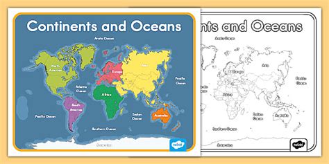 Image Of World Map With Continents And Oceans - Gabbie Christiana