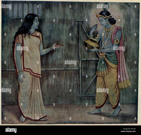 Draupadi satisifies Krishna with one pinch of Rice Stock Photo - Alamy