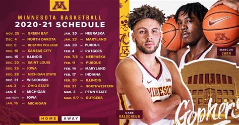 Yes we finally have a Minnesota Golden Gophers Basketball Schedule ...