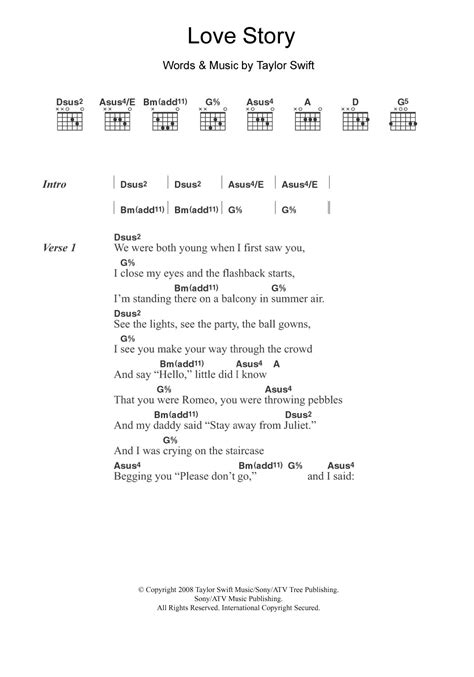 Love Story by Taylor Swift - Guitar Chords/Lyrics - Guitar Instructor