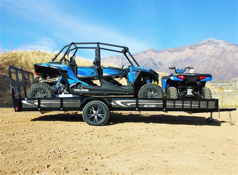 RZR & ATV Loaded on 17' Ultimate UTV/ATV Trailer with white graphics ...