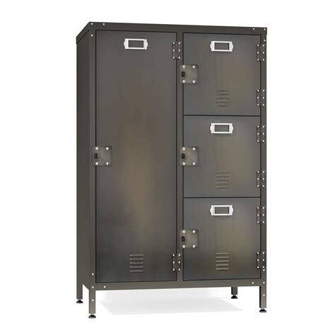 BYNSOE Metal Locker Storage Cabinet, 47.3” Employees Wardrobe ...