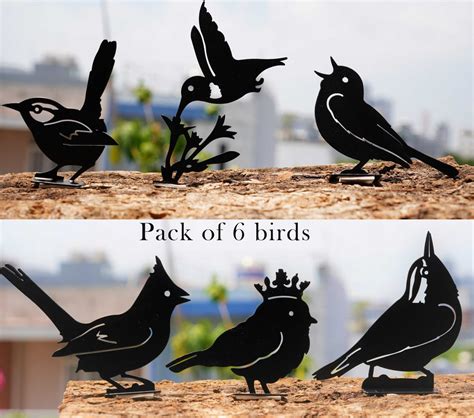 6 Metal Garden Birds Garden Art Decoration Birds Metal Bird - Etsy