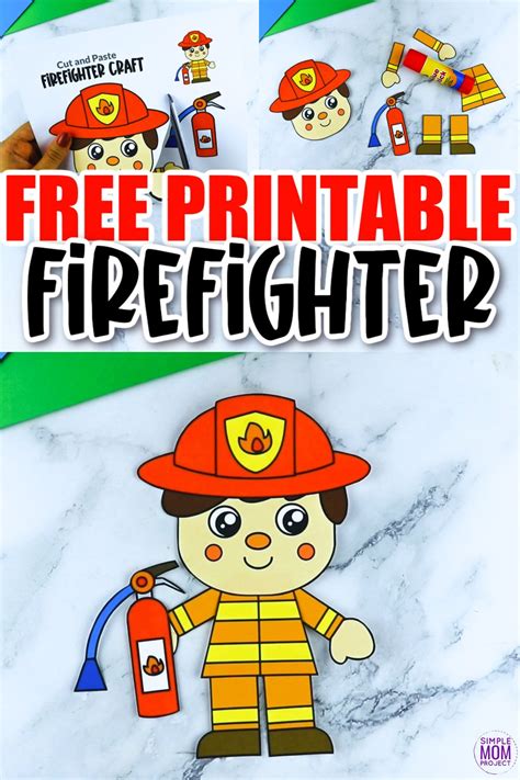 Free Printable Firefighter Craft Template – Simple Mom Project