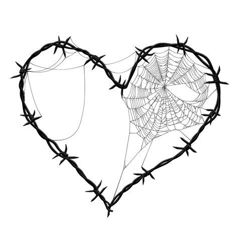 barbed wire heart drawing - Phyliss Bello