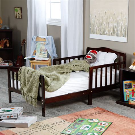 The Orbelle Contemporary Solid Wood Toddler Bed - Cherry - Walmart.com ...