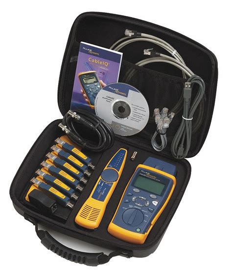 FLUKE NETWORKS Cable Tester Kit, Copper Cable Qualification, LCD, For ...