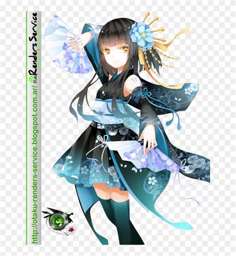 Anime Princess Kimono - Anime Girl With Kimono - Free Transparent PNG ...