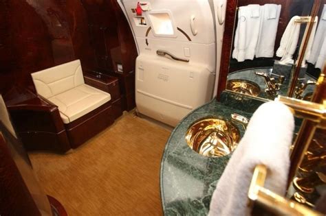 Inside private jet bathroom