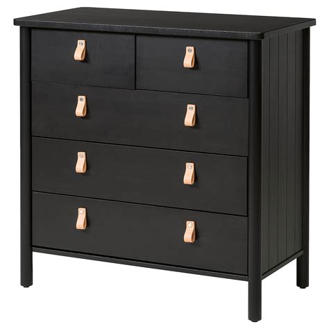 BJÖRKSNÄS 5-drawer chest, black, 353/8x353/8" - IKEA