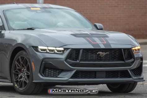 Red & Black Stripes Spied on Carbonized Gray 2024 Mustang GT w/Bronze Appearance Package ...